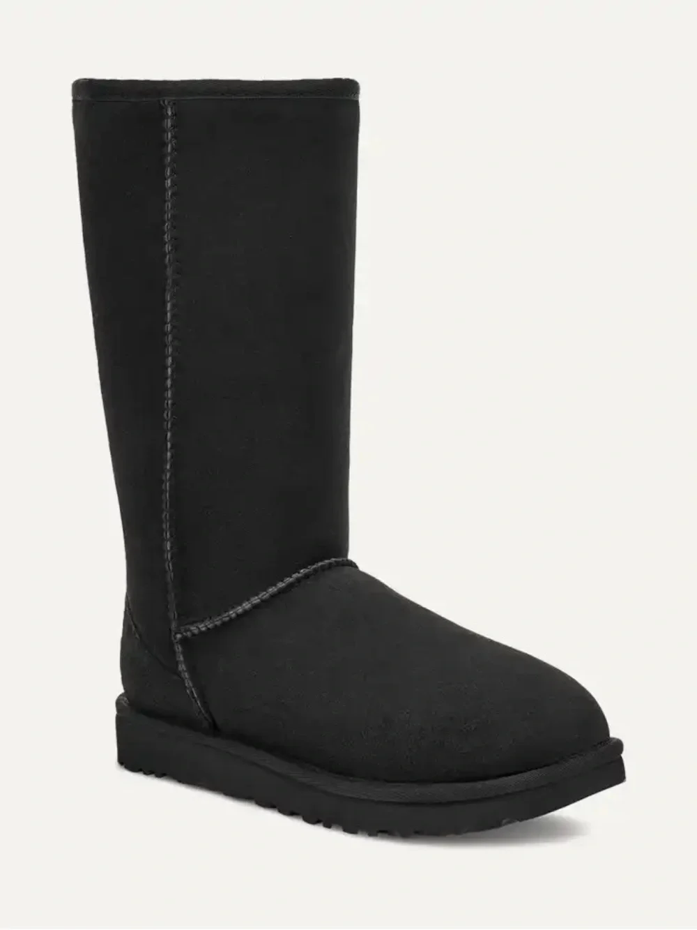 Ugg Classic Tall Black Shearling Women's Suede Boot Wool Size 8